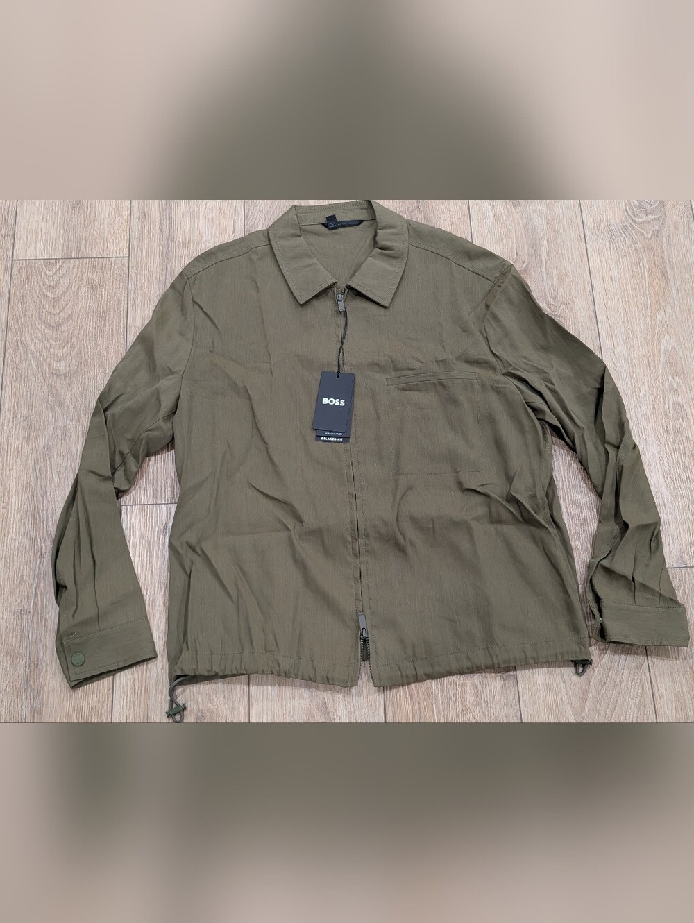 BOSS "Carper" Slim Fit Linen Blend Jacket Dark Green 40